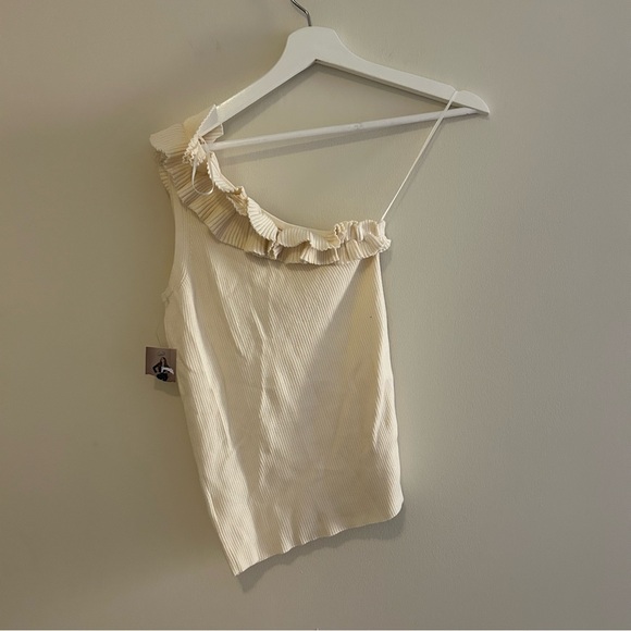 Sofia by Sofia Vergara Pink & Cream Knit One Shoulder Ribbed Ruffle Tops Bundle - Picture 16 of 16